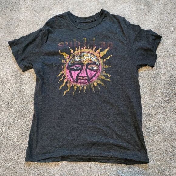 Sublime Sun Logo Black Graphic T-Shirt Women's Sz L - Picture 1 of 6